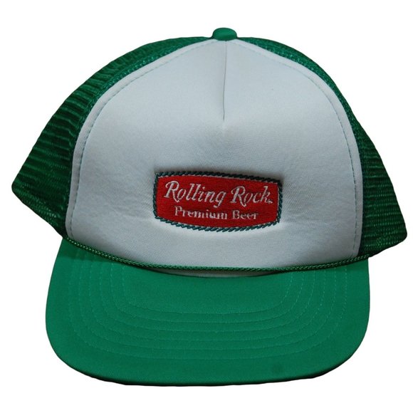 Vintage Rolling Rock Premium Beer Latrobe PA Snapback Mesh Trucker Hat - Picture 1 of 8